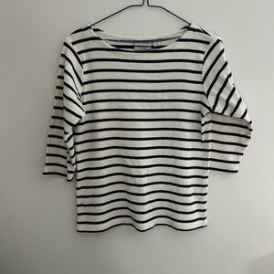 L.L. Bean Navy and White Striped Long Sleeve Top